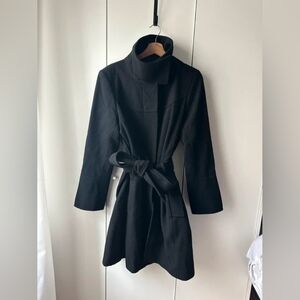 Stylish Black Belted Coat